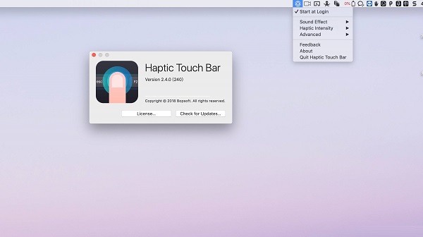 Haptic Touch Bar