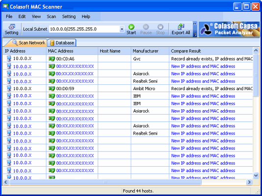 Colasoft MAC Scanner