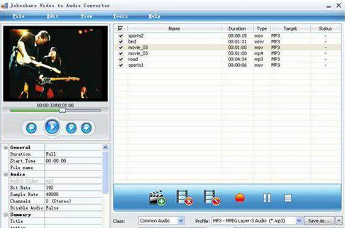 Joboshare Video to Audio Converter For Mac