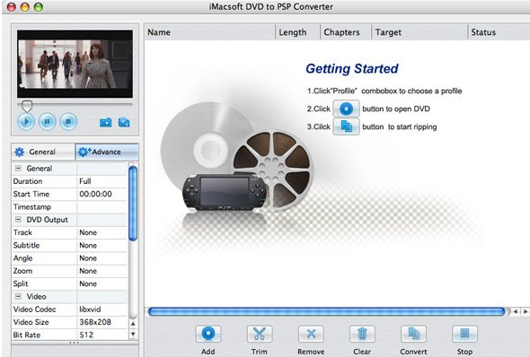 iMacsoft DVD to PSP Suite for Mac
