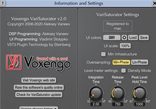 Voxengo VariSaturator(Unit) For Mac
