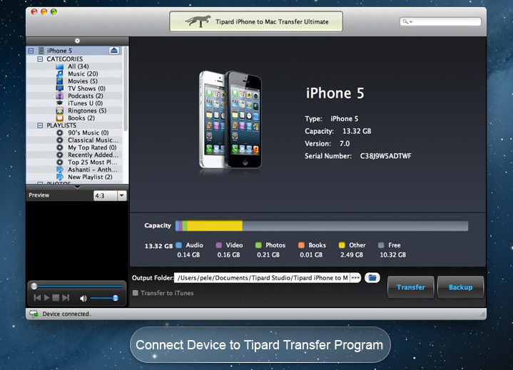 Tipard iPhone to Mac Transfer Standard Mac