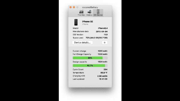 coconutBattery For Mac