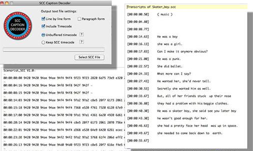 SCC Caption Decoder Mac