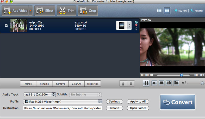 iCoolsoft iPad Video Converter for mac