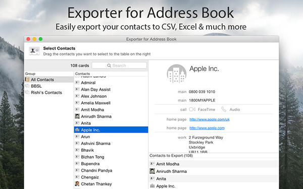 Export Address Book For Mac