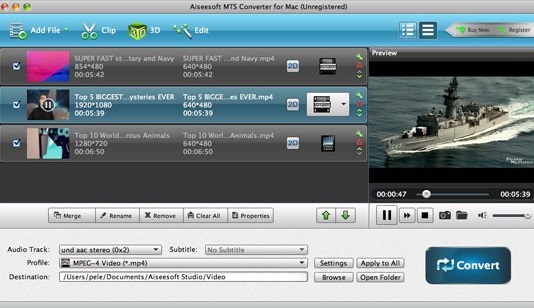 Aiseesoft MTS Converter for Mac