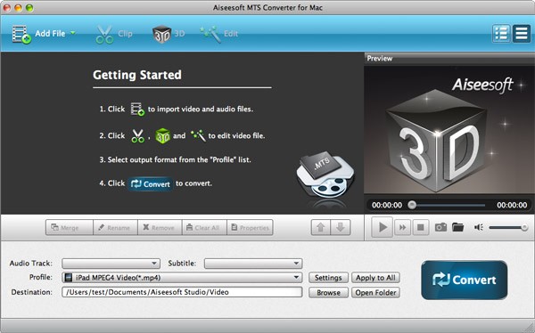 Aiseesoft MTS Converter for Mac