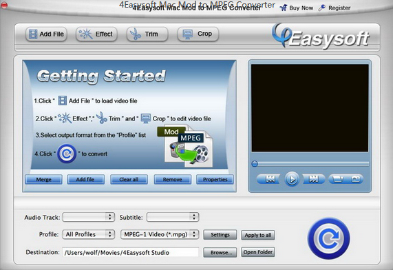 4Easysoft Mac Mod to MPEG Converter