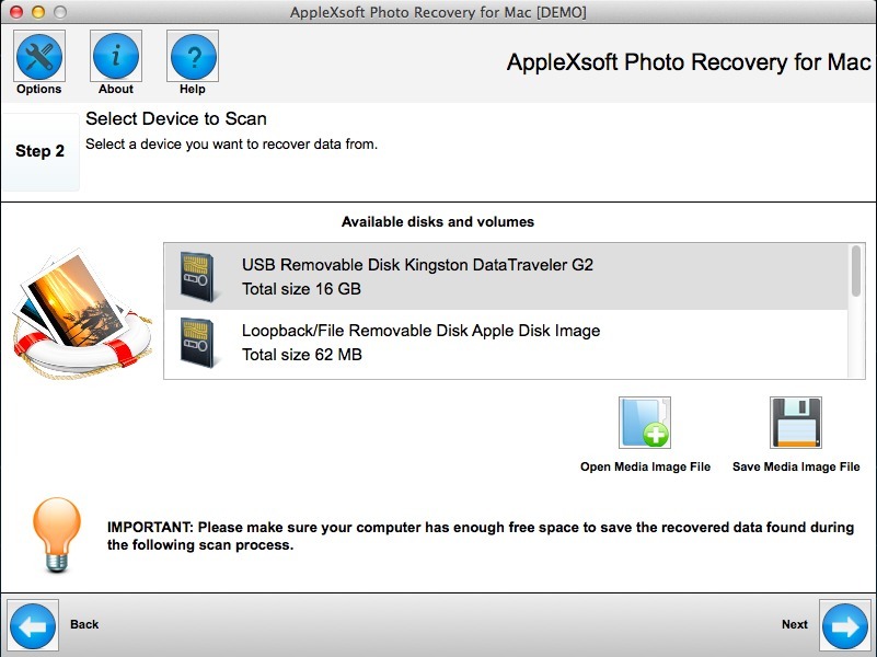 AppleXsoft photo recovery for Mac