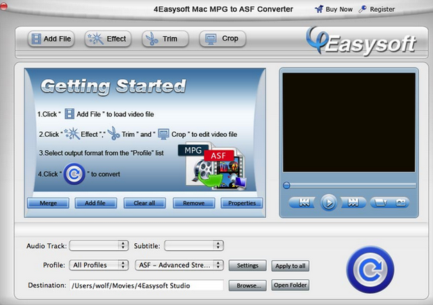 4Easysoft Mac MPG to ASF Converter