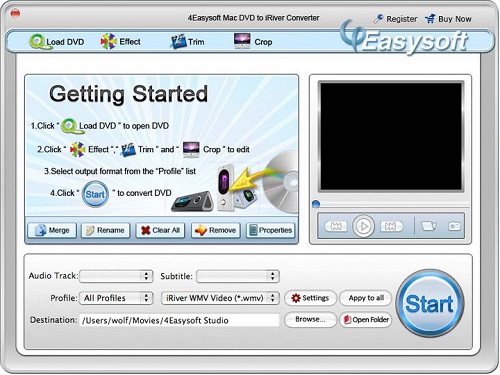 4Easysoft Mac DVD to iRiver Converter