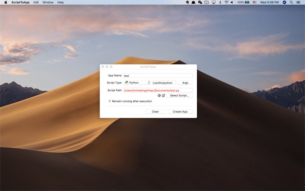 ScriptToApp mac