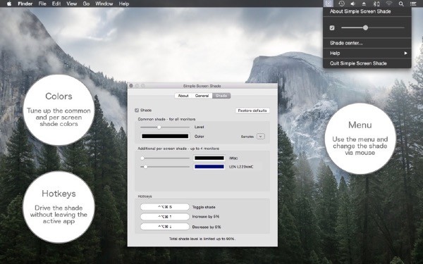 Simple Screen Shade Mac