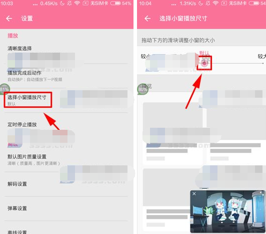 在哔哩哔哩中修改动画小窗播放尺寸的具体步骤