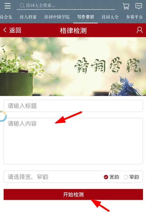诗词中国app查看写作常识的简单教程