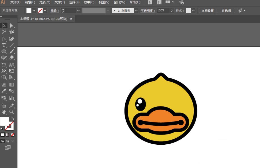 妙用ai设计矢量的BDUCK头像的秘诀分享