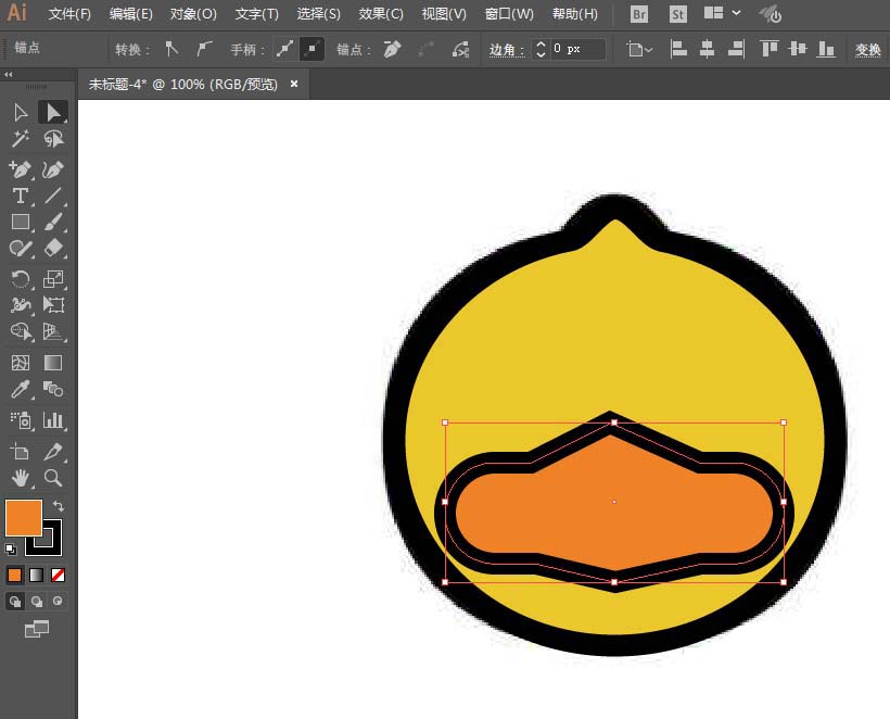 妙用ai设计矢量的BDUCK头像的秘诀分享