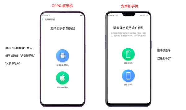 oppo手机里把旧手机数据转移到新手机的方法讲解