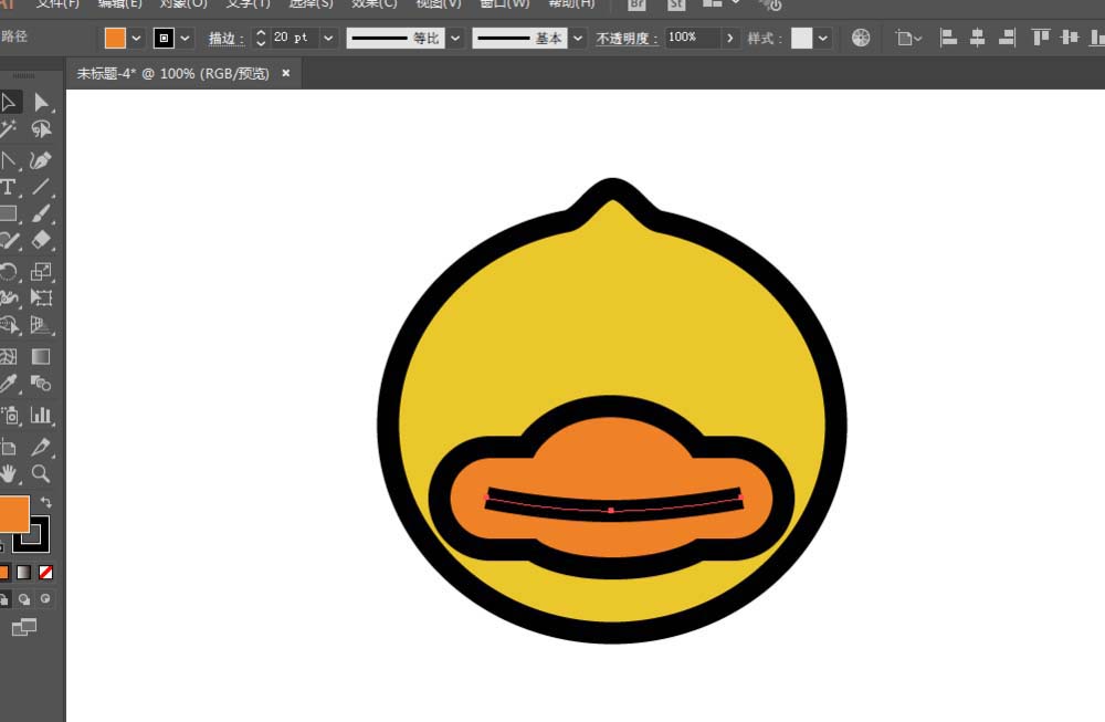 妙用ai设计矢量的BDUCK头像的秘诀分享