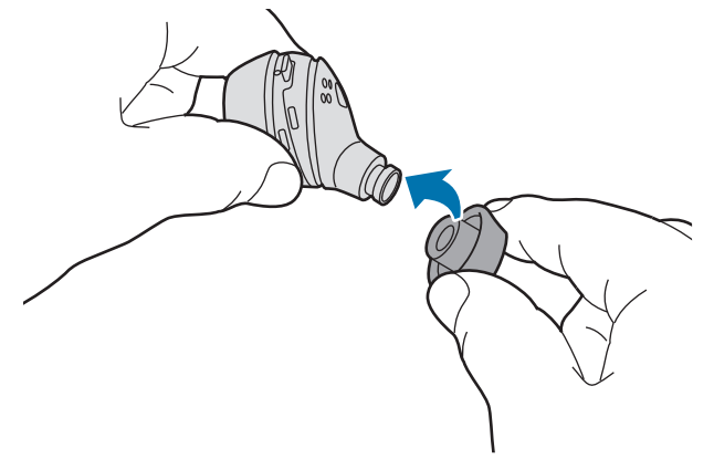 在三星Gear Icon X 2018耳机中安装配件的具体操作步骤