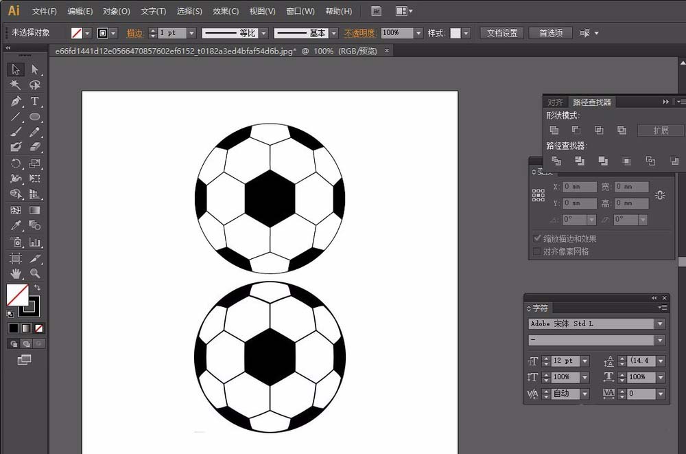 利用ai绘制矢量的足球的技巧分享