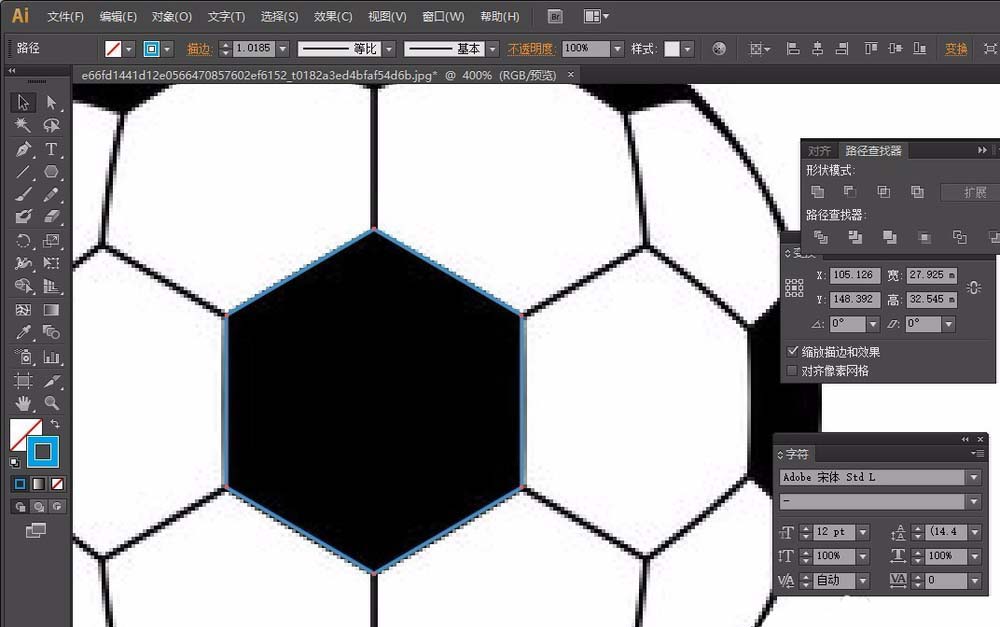 利用ai绘制矢量的足球的技巧分享