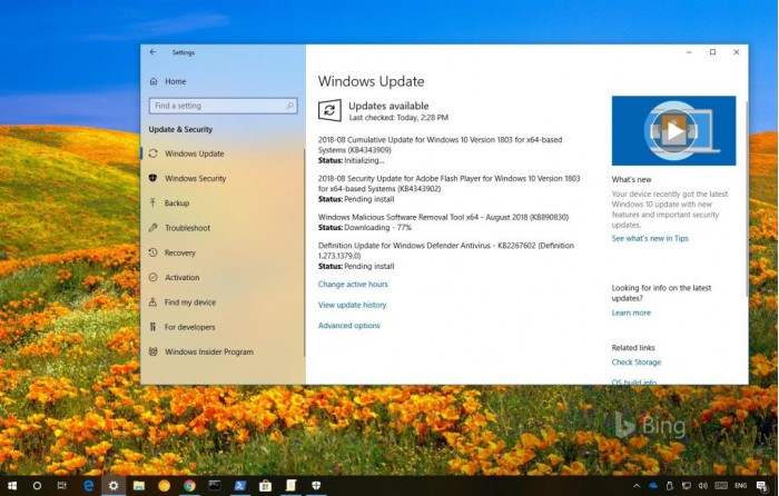 Windows 10 April 2018获累积更新——KB4343909