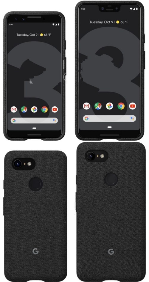 谷歌Pixel 3系列渲染图曝光:前置双摄