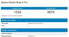 红米Note 6 Pro亮相Geekbench：单核1332，多核4675