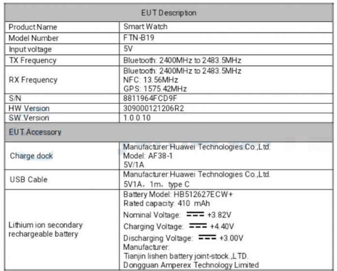 华为全新智能手表亮相FCC列表，或是华为手表3