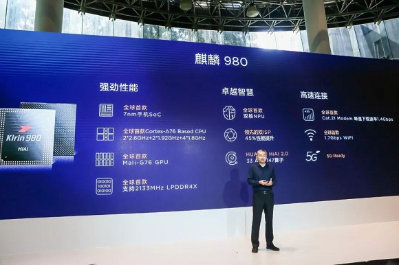 华为发布全球首个7nm制程芯片麒麟980，研发投入超3亿美元