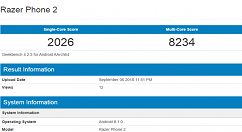 雷蛇Razer Phone 2亮相跑分网站：搭载骁龙845