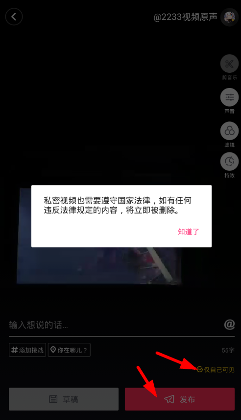 抖音app发布隐私作品的详细操作