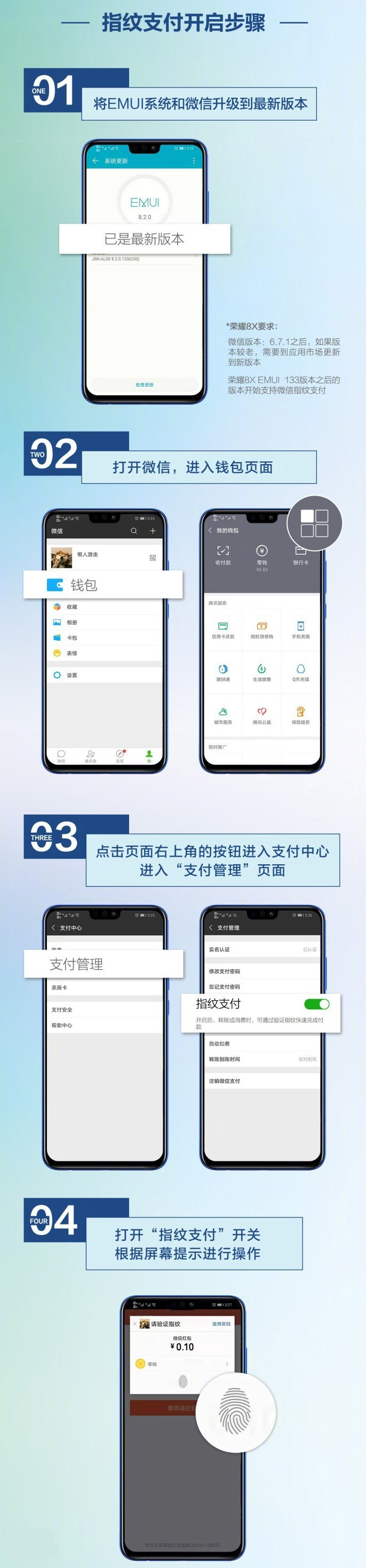 荣耀8X喜提实用功能：全面屏手势、微信指纹支付