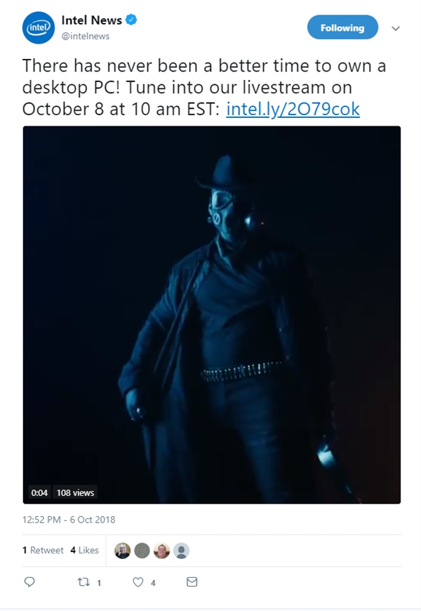 10月8日22点！Intel桌面新处理器发布！