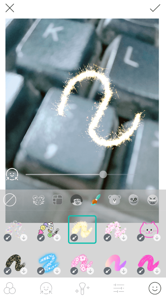 b612咔叽做出涂鸦照片的操作过程