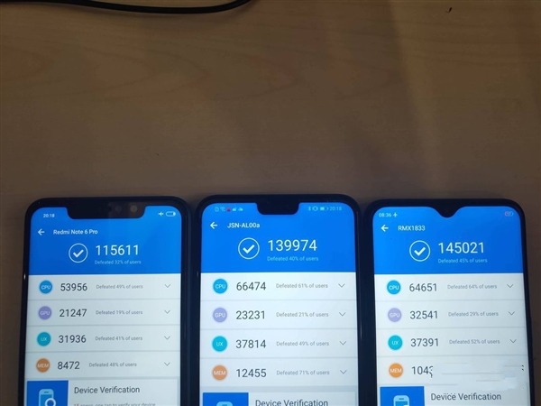 Realme U1现身安兔兔：跑分为145021