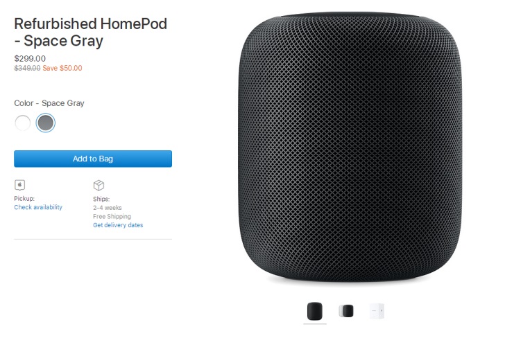 翻新版HomePod在美出售：售价299$