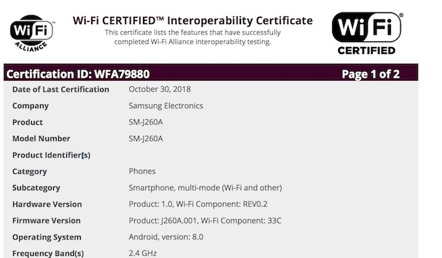 三星Galaxy J2 Core获认证：Android Go版？