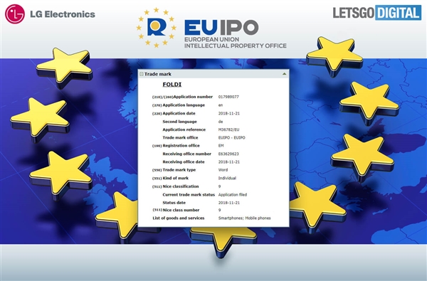 LG申请三项商标注册，包含智能手机