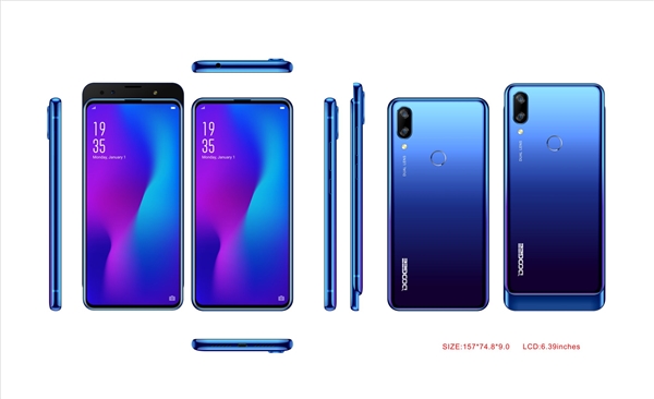 道格滑盖全面屏渲染图：竖排双摄+后置指纹