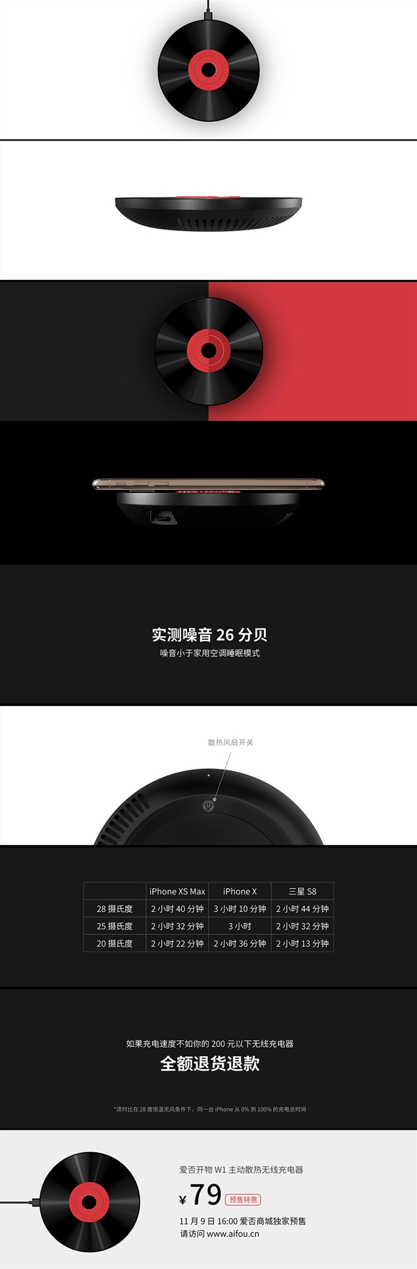 爱否发布S1立式无线充电器和W1主动散热无线冲