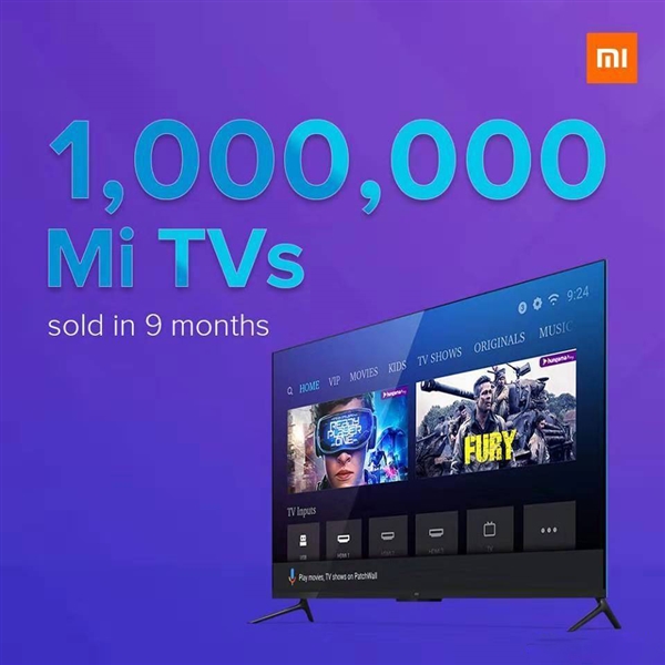 小米电视10月出货量成功超越100万台