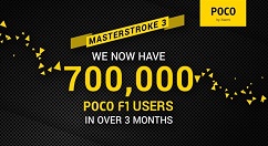 小米：POCOPHONE F1用户3月突破70万人
