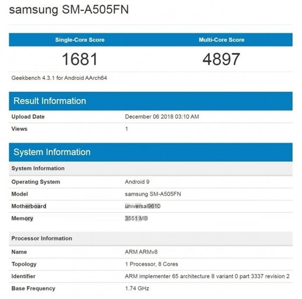 三星Galaxy A50再爆：后置2400万像素主摄像头