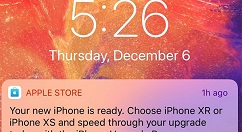 苹果向用户推送消息：宣传iPhone XR/XS