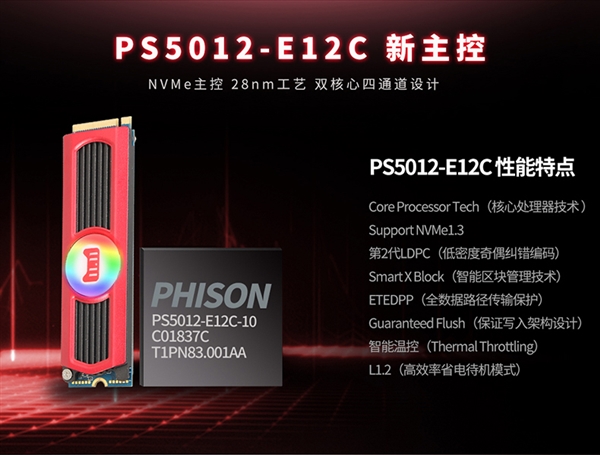 影驰发布烎M.2 SSD 512GB版：799元