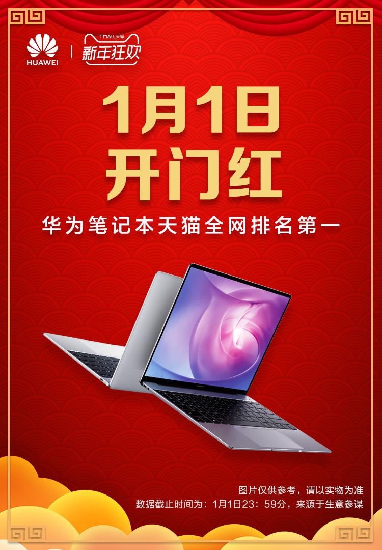 华为MateBook 13元旦期间表示抢眼，销量惊人