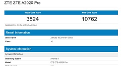 中兴A2020 Pro亮相GeekBench 4.0数据库